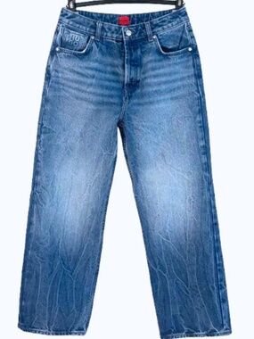 HUGO Boss Wide Leg High Waisted Jeans Blue Denim 29x30